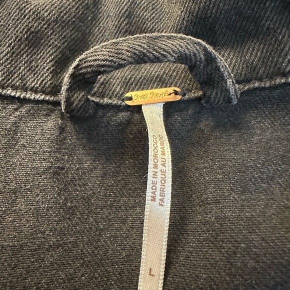 Free People Black Denim Jacket - Picture 3 of 6